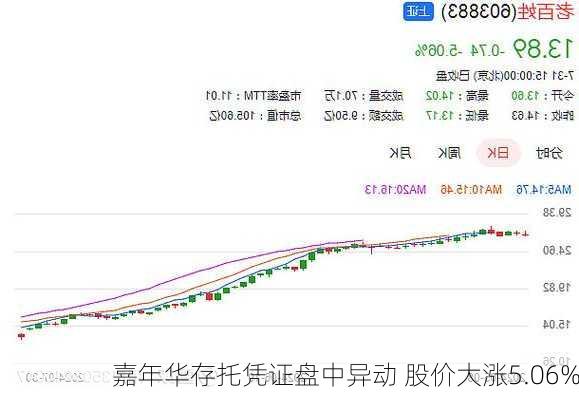 嘉年华存托凭证盘中异动 股价大涨5.06%