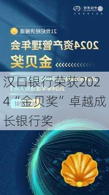 汉口银行荣获2024“金贝奖”卓越成长银行奖