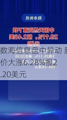 数海信息盘中异动 股价大涨6.28%报2.20美元