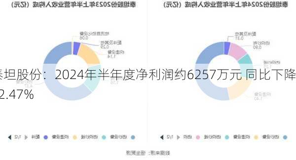 泰坦股份：2024年半年度净利润约6257万元 同比下降12.47%