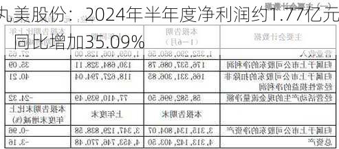 丸美股份：2024年半年度净利润约1.77亿元，同比增加35.09%