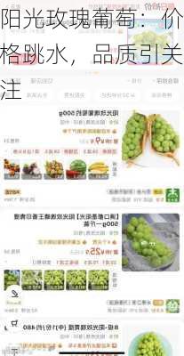 阳光玫瑰葡萄：价格跳水，品质引关注