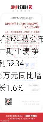 驴迹科技公布中期业绩 净利5234.6万元同比增长1.6%