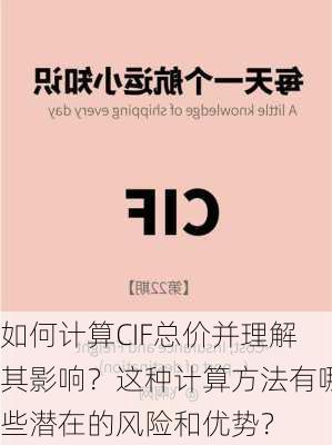 如何计算CIF总价并理解其影响？这种计算方法有哪些潜在的风险和优势？