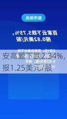 安高盟下跌2.34%，报1.25美元/股