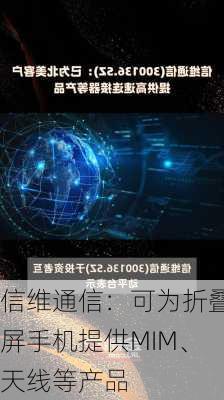 信维通信：可为折叠屏手机提供MIM、天线等产品