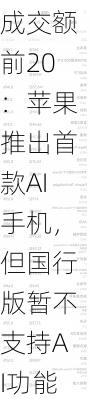 9月9日美股成交额前20：苹果推出首款AI手机，但国行版暂不支持AI功能