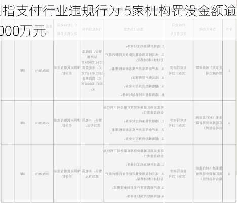 剑指支付行业违规行为 5家机构罚没金额逾3000万元