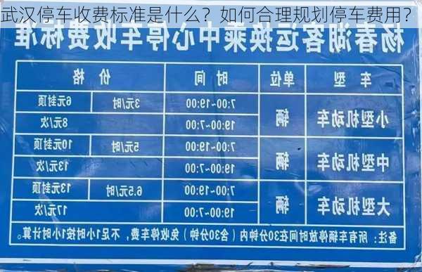 武汉停车收费标准是什么？如何合理规划停车费用？