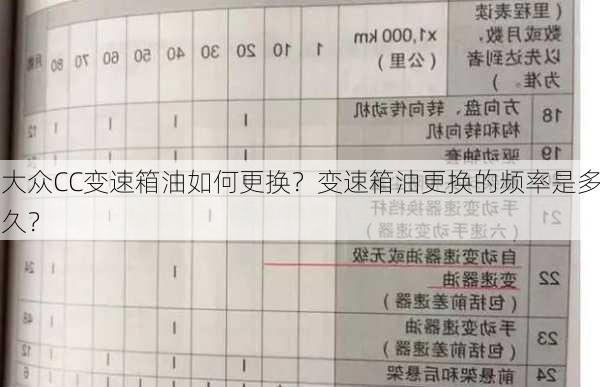 大众CC变速箱油如何更换？变速箱油更换的频率是多久？