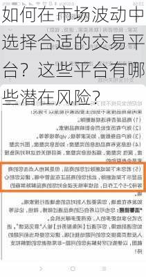 如何在市场波动中选择合适的交易平台？这些平台有哪些潜在风险？