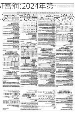 *ST富润:2024年第二次临时股东大会决议公告