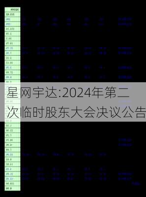 星网宇达:2024年第二次临时股东大会决议公告