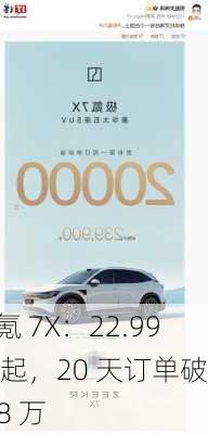 极氪 7X：22.99 万起，20 天订单破 5.8 万