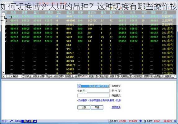 如何切换博弈大师的品种？这种切换有哪些操作技巧？