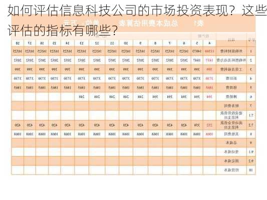 如何评估信息科技公司的市场投资表现？这些评估的指标有哪些？