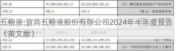 五粮液:宜宾五粮液股份有限公司2024年半年度报告（英文版）