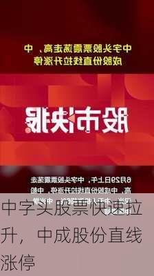 中字头股票快速拉升，中成股份直线涨停