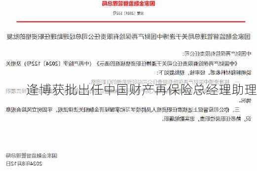 逄博获批出任中国财产再保险总经理助理