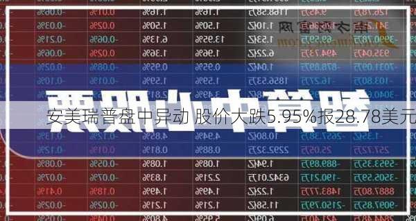 安美瑞普盘中异动 股价大跌5.95%报28.78美元