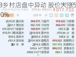 CB乡村店盘中异动 股价大涨5.00%