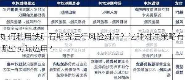 如何利用铁矿石期货进行风险对冲？这种对冲策略有哪些实际应用？