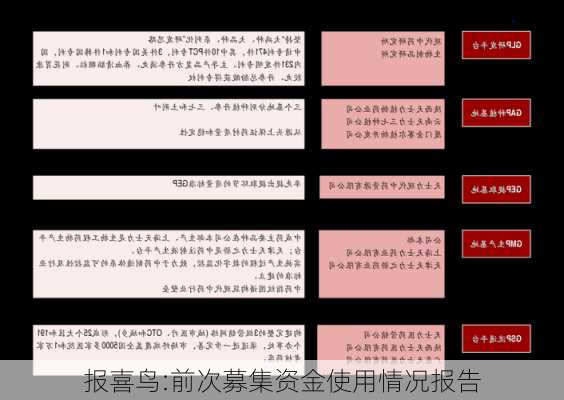 报喜鸟:前次募集资金使用情况报告