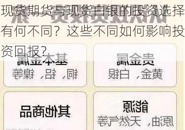 现货期货与现货白银的投资选择有何不同？这些不同如何影响投资回报？