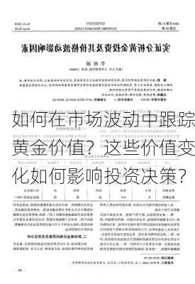 如何在市场波动中跟踪黄金价值？这些价值变化如何影响投资决策？