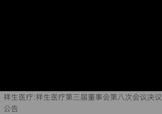 祥生医疗:祥生医疗第三届董事会第八次会议决议公告