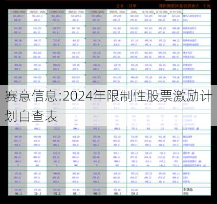 赛意信息:2024年限制性股票激励计划自查表