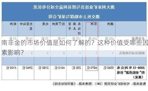 南非金的市场价值是如何了解的？这种价值受哪些因素影响？