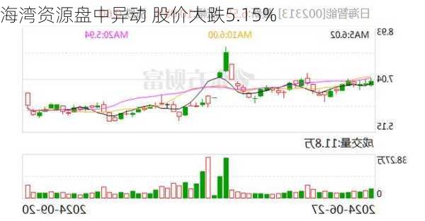 海湾资源盘中异动 股价大跌5.15%