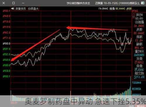 奥麦罗制药盘中异动 急速下挫5.35%