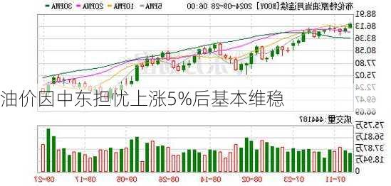 油价因中东担忧上涨5%后基本维稳