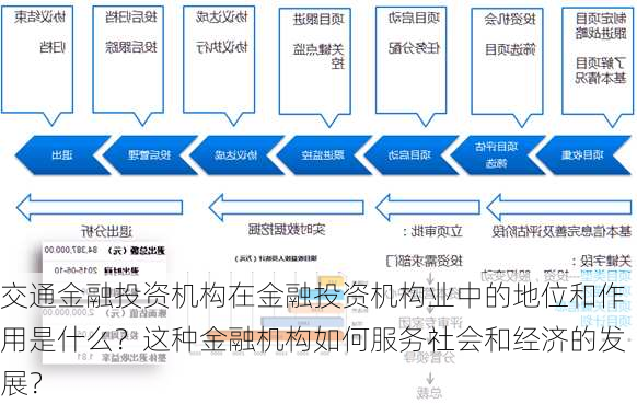 交通金融投资机构在金融投资机构业中的地位和作用是什么？这种金融机构如何服务社会和经济的发展？