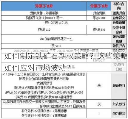 如何制定铁矿石期权策略？这些策略如何应对市场波动？