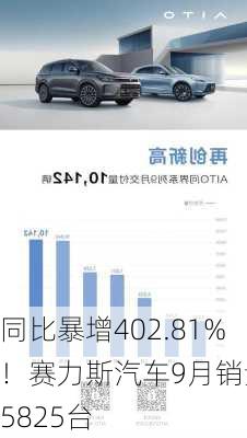 同比暴增402.81%！赛力斯汽车9月销量35825台