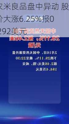 农米良品盘中异动 股价大涨6.25%报0.292美元