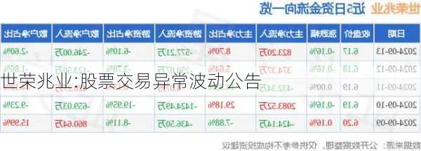 世荣兆业:股票交易异常波动公告