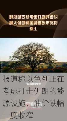 报道称以色列正在考虑打击伊朗的能源设施，油价跌幅一度收窄