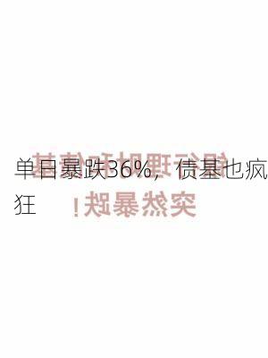 单日暴跌36%，债基也疯狂