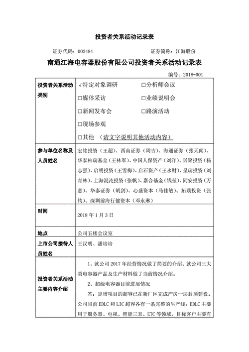 鑫铂股份:投资者关系活动记录表