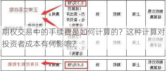 期权交易中的手续费是如何计算的？这种计算对投资者成本有何影响？