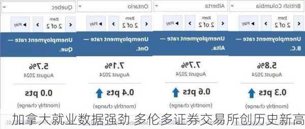 加拿大就业数据强劲 多伦多证券交易所创历史新高