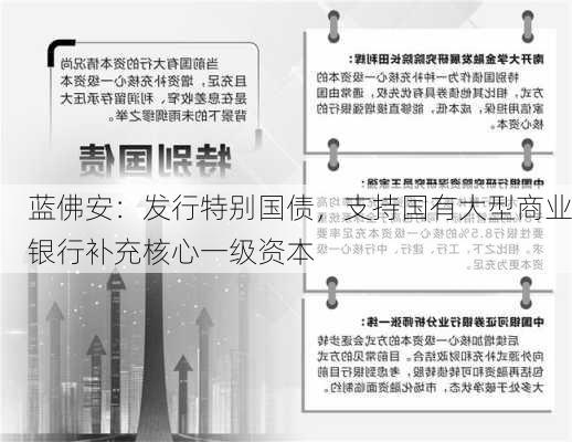 蓝佛安：发行特别国债，支持国有大型商业银行补充核心一级资本