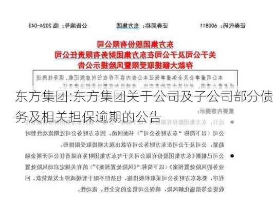 东方集团:东方集团关于公司及子公司部分债务及相关担保逾期的公告