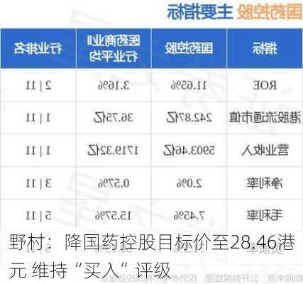 野村：降国药控股目标价至28.46港元 维持“买入”评级