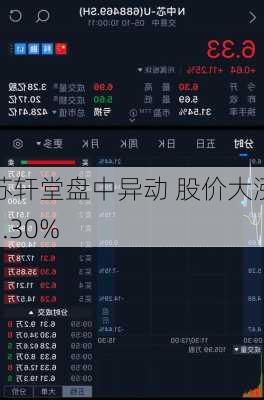 苏轩堂盘中异动 股价大涨6.30%